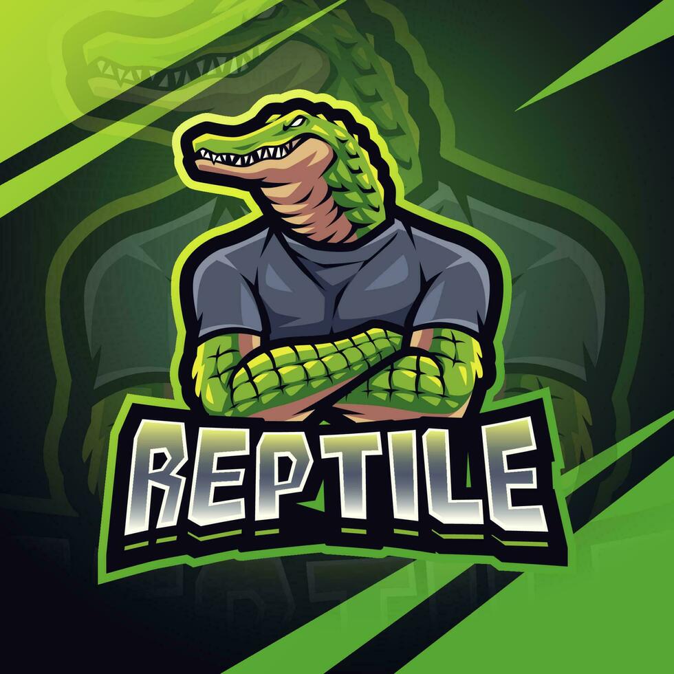 reptiel esport mascotte logo ontwerp vector