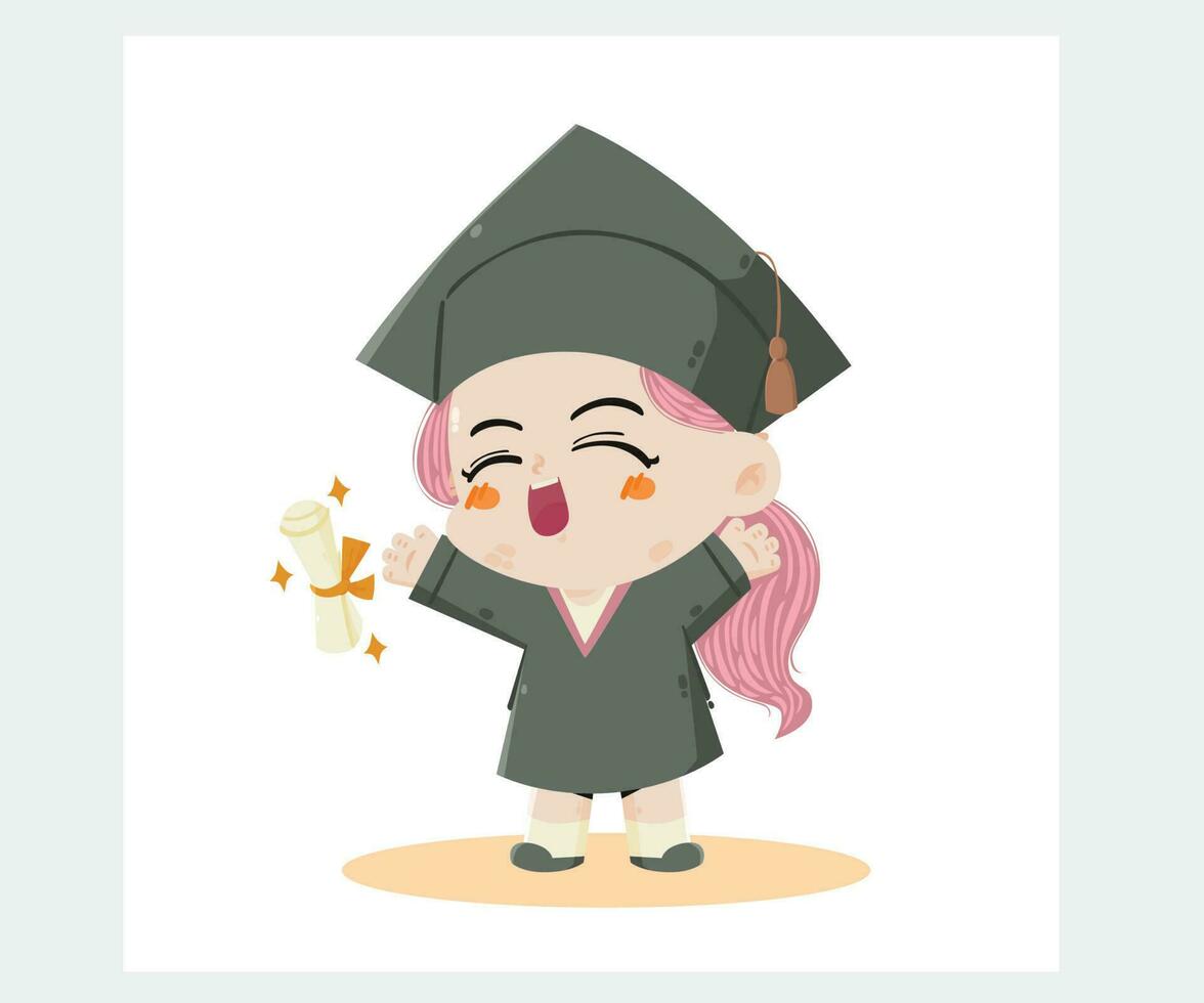 meisje diploma uitreiking japon pet illustratie vector