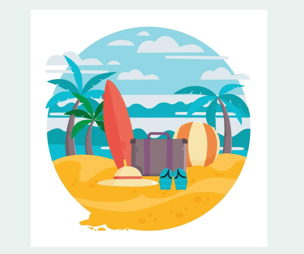 vlak strand illustratie vector