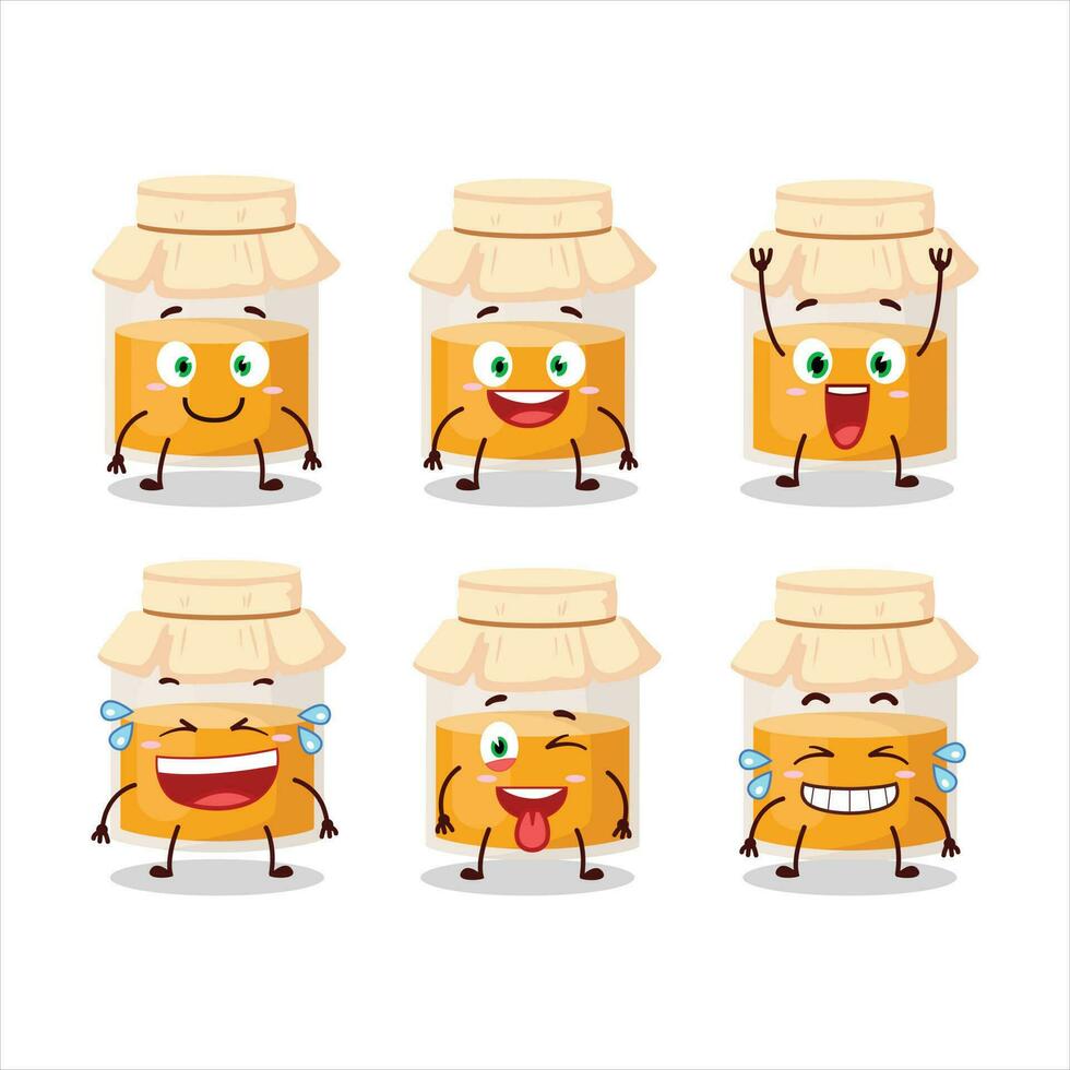 tekenfilm karakter van wit honing pot met glimlach uitdrukking vector