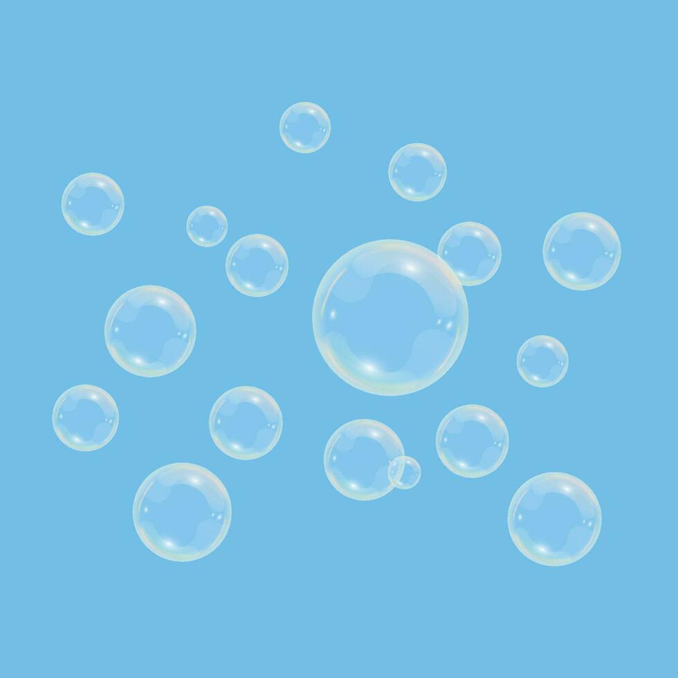 zeep bubbel reeks wit en transparant. vector ontwerp.