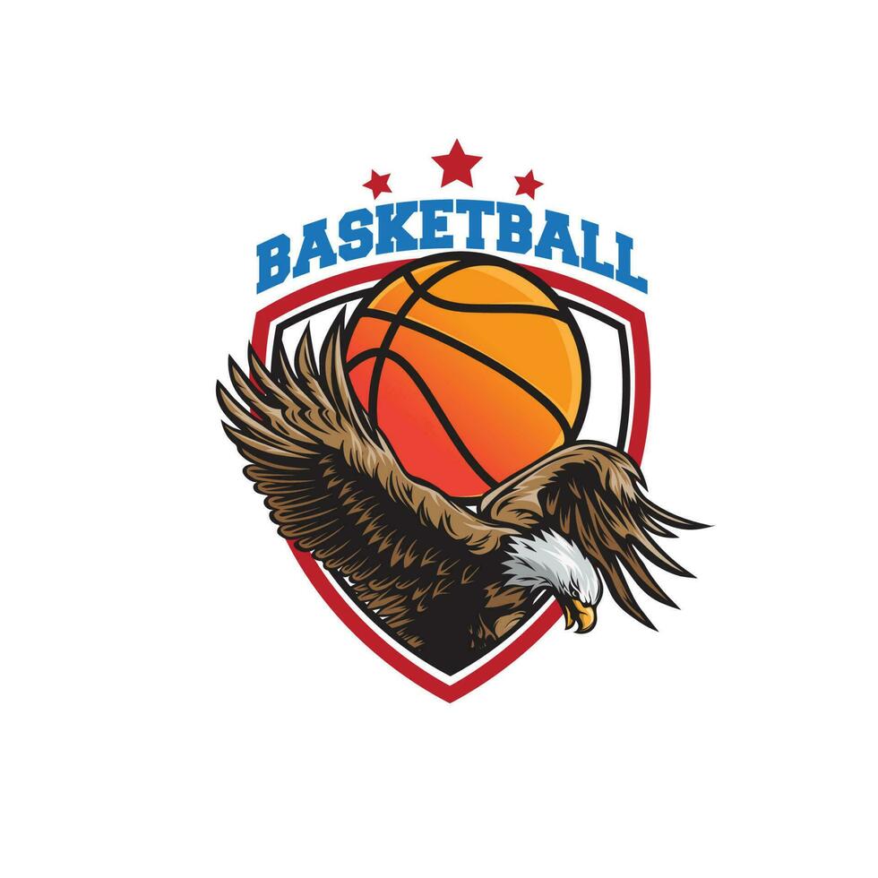 ontwerp logo adelaar basketbal vector illustratie