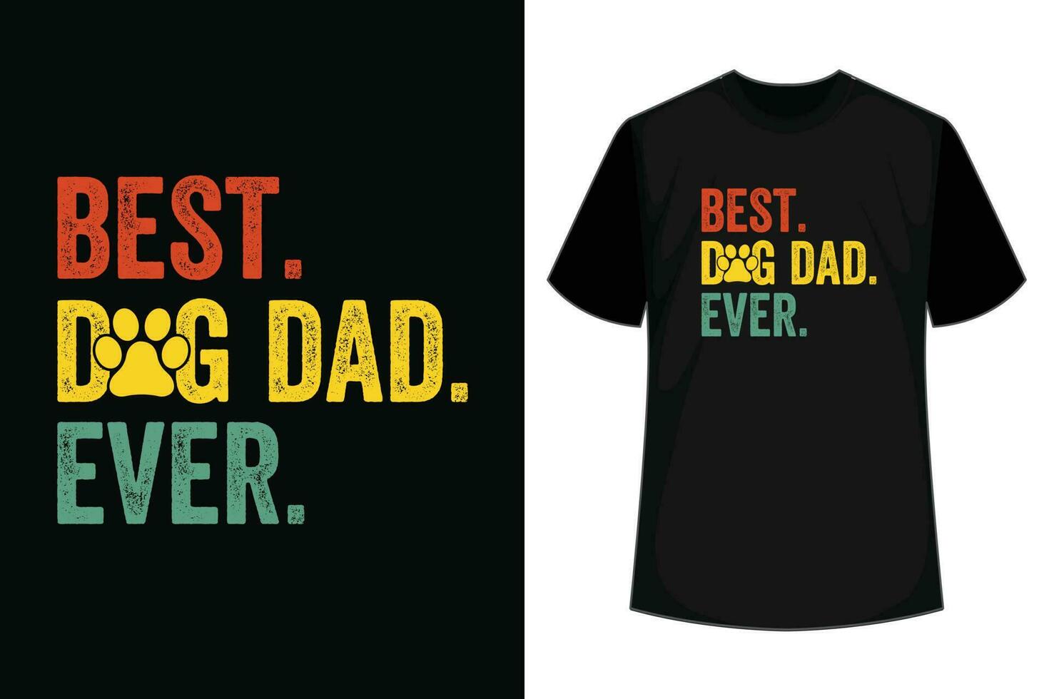 het beste hond vader ooit, t-shirt ontwerp sjabloon voor vaders dag. vector