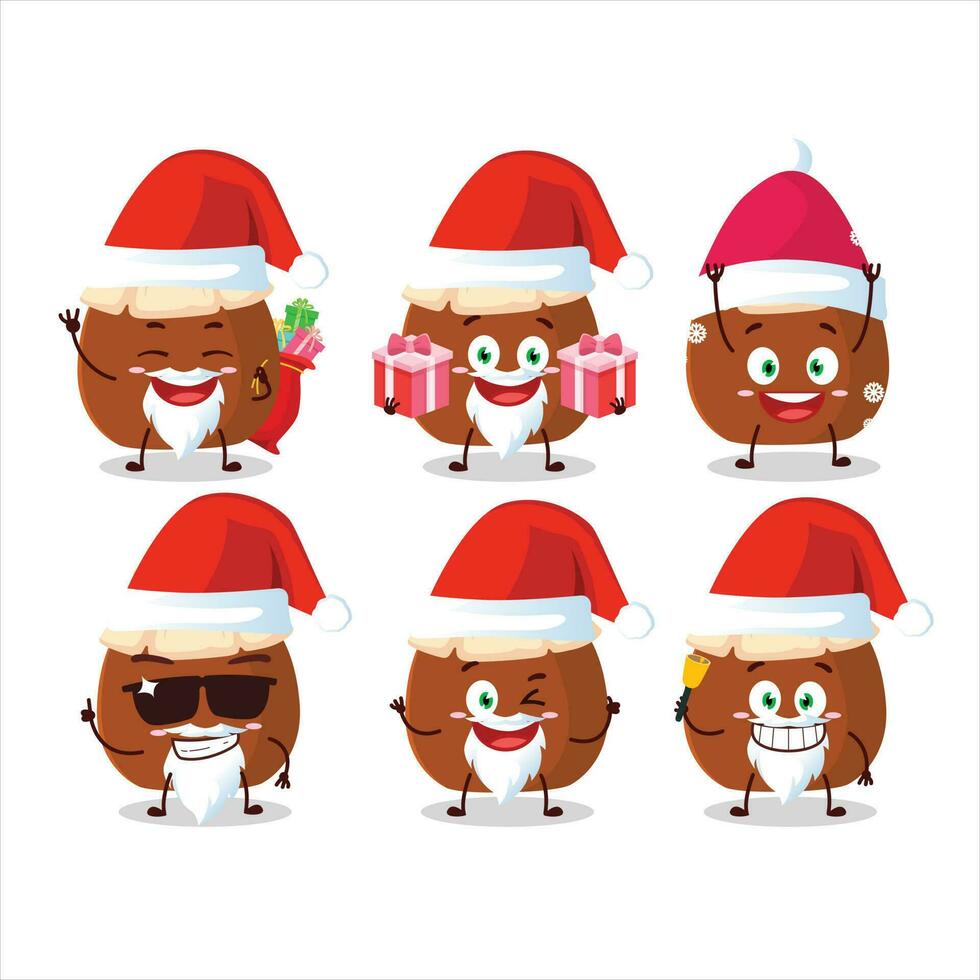 de kerstman claus emoticons met bruin honing pot tekenfilm karakter vector