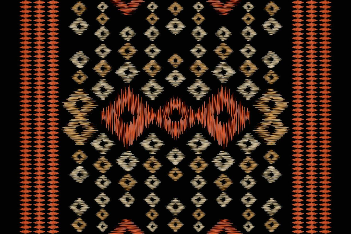 etnisch ikat kleding stof patroon meetkundig stijl.afrikaans ikat borduurwerk etnisch oosters patroon zwart achtergrond. abstract, vector, illustratie.voor textuur, kleding, sjaal, decoratie, tapijt, zijde. vector