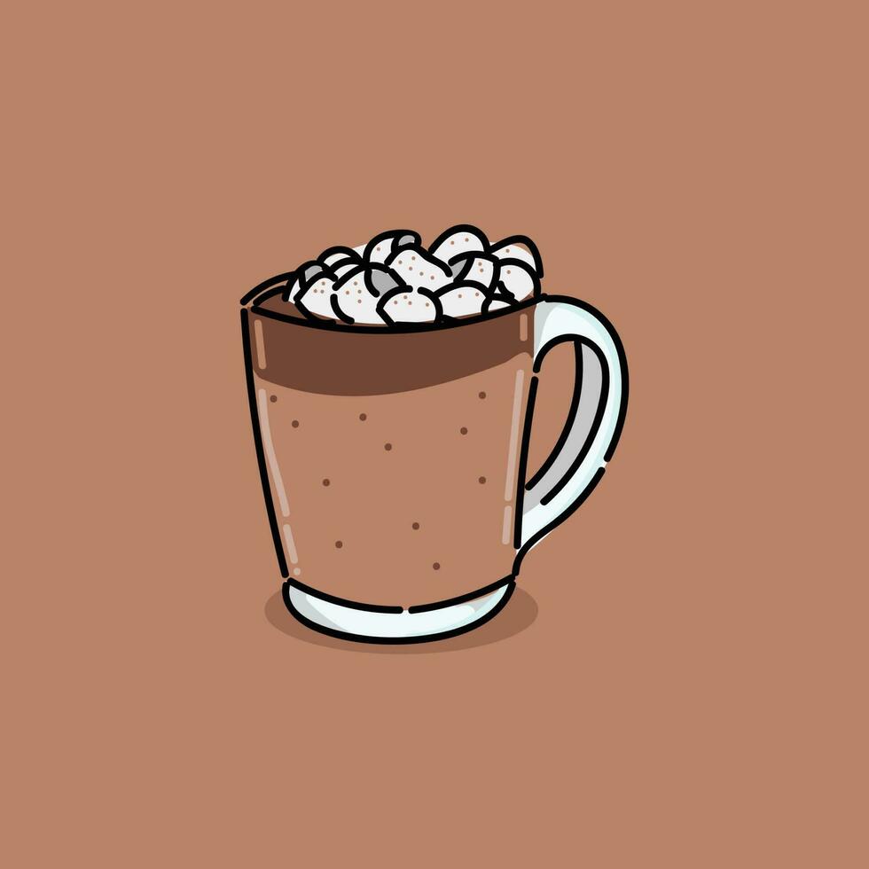 heet chocola met heemst vector illustratie ontwerp