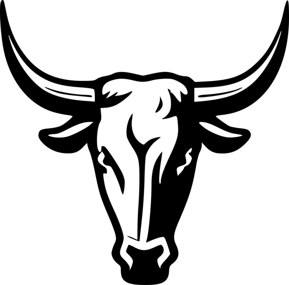 Texas Longhorn hoofd - minimalistische en vlak logo - vector illustratie