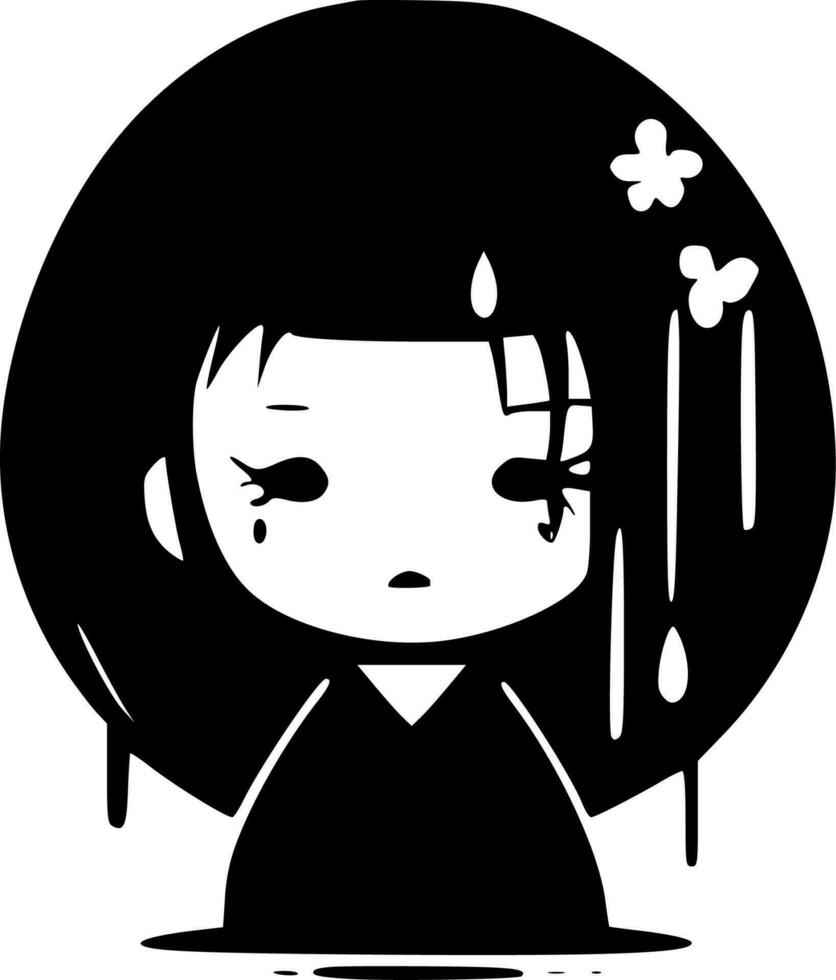 Japans - zwart en wit geïsoleerd icoon - vector illustratie