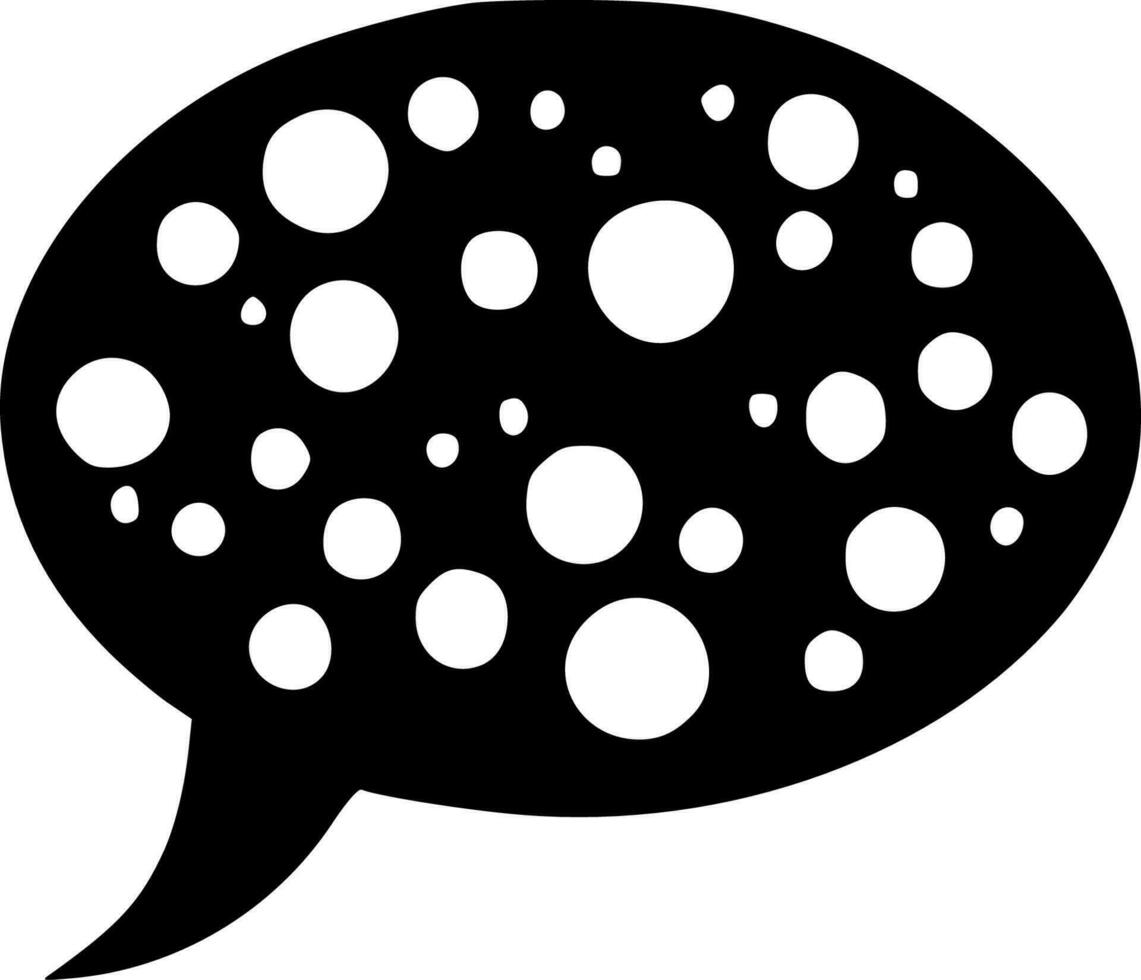 toespraak bubbel - zwart en wit geïsoleerd icoon - vector illustratie