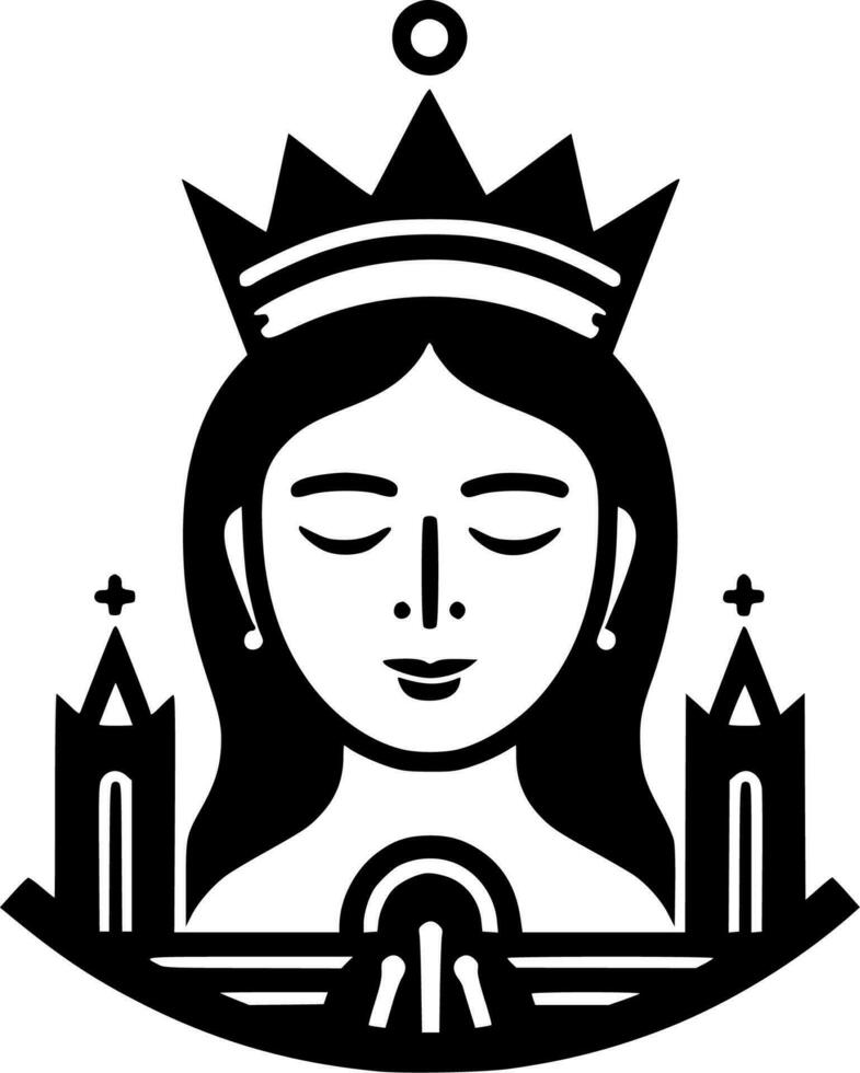 kroning - zwart en wit geïsoleerd icoon - vector illustratie