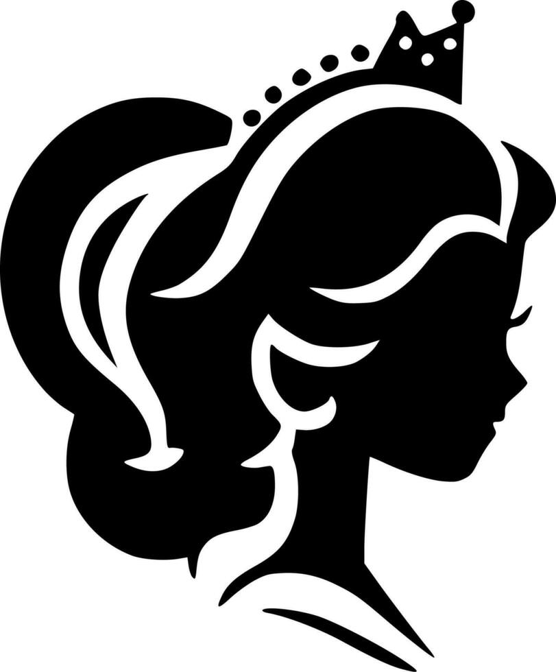 prinses - minimalistische en vlak logo - vector illustratie