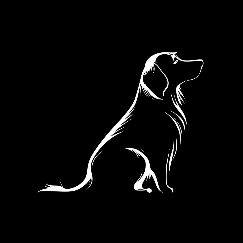 gouden retriever, zwart en wit vector illustratie