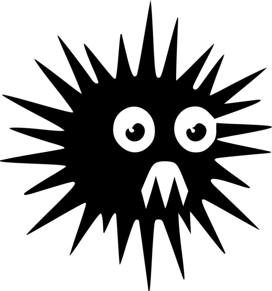 virus, zwart en wit vector illustratie