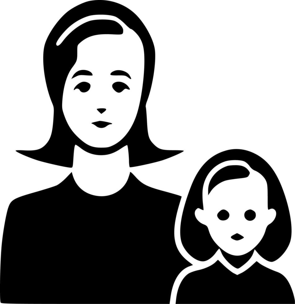 mama, zwart en wit vector illustratie