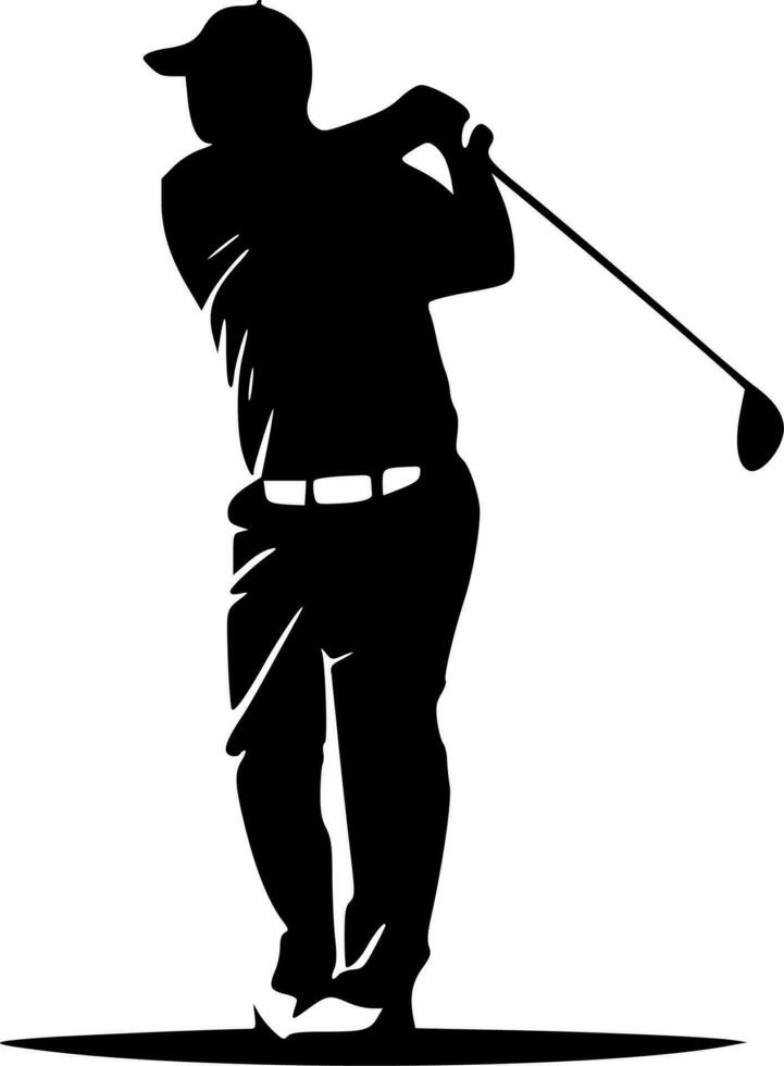 golf, zwart en wit vector illustratie