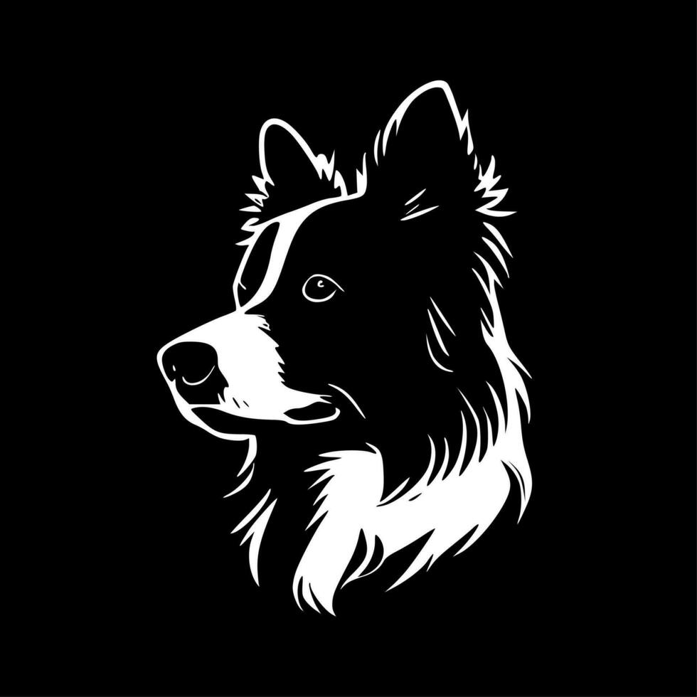 grens collie, zwart en wit vector illustratie