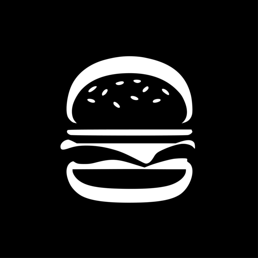 Hamburger, zwart en wit vector illustratie