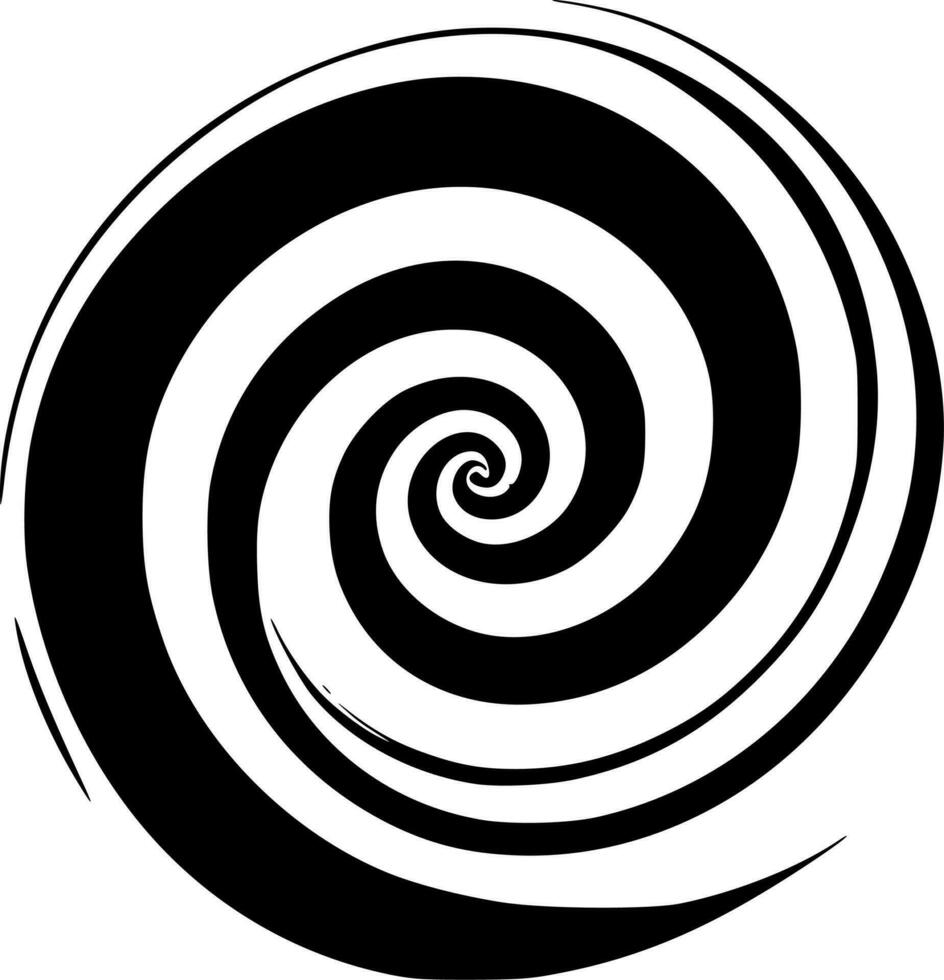 spiraal, zwart en wit vector illustratie