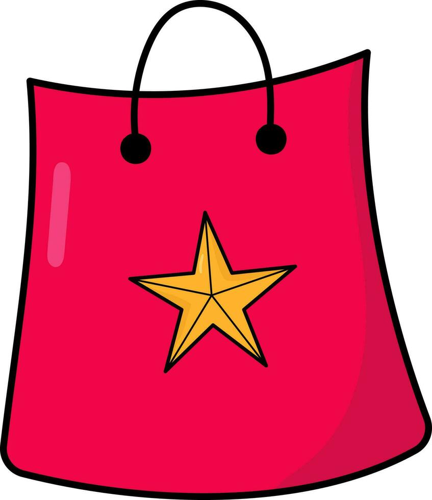 geïsoleerd ster boodschappen doen zak icoon in rood en geel kleur. vector