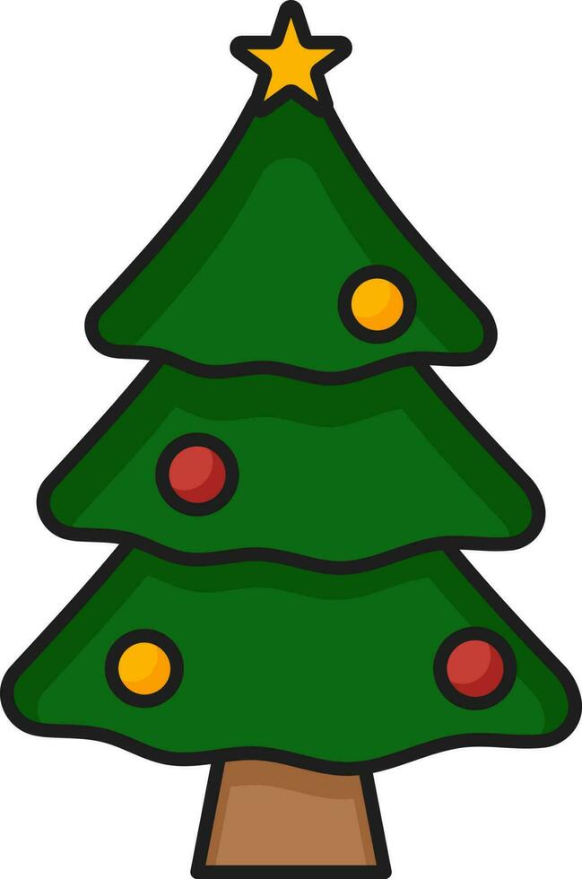 geïsoleerd decoratief Kerstmis of Kerstmis boom icoon in vlak stijl. vector