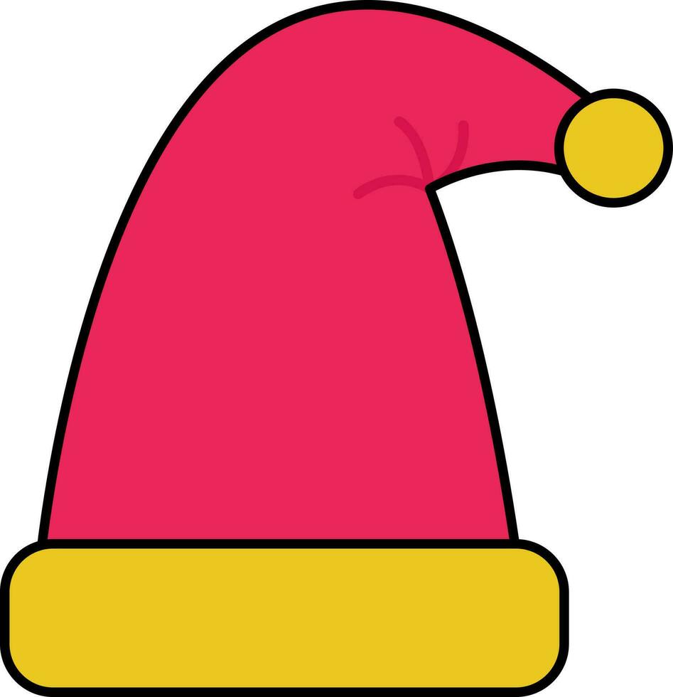 geïsoleerd de kerstman claus hoed icoon in roze en geel kleur. vector