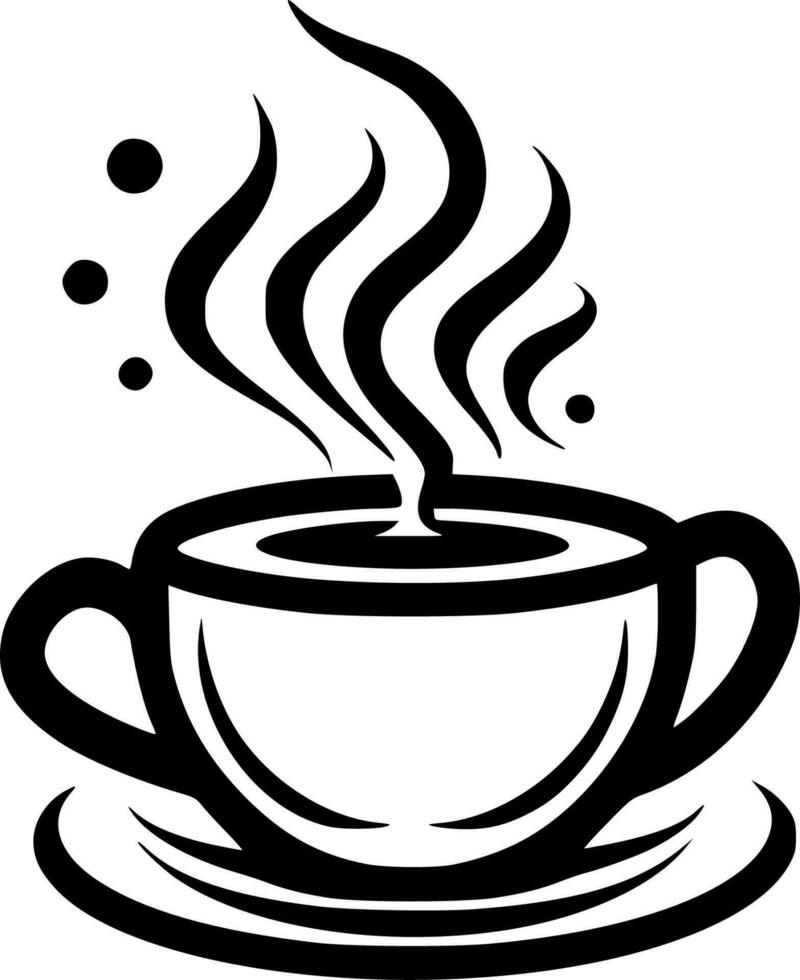 koffie - minimalistische en vlak logo - vector illustratie