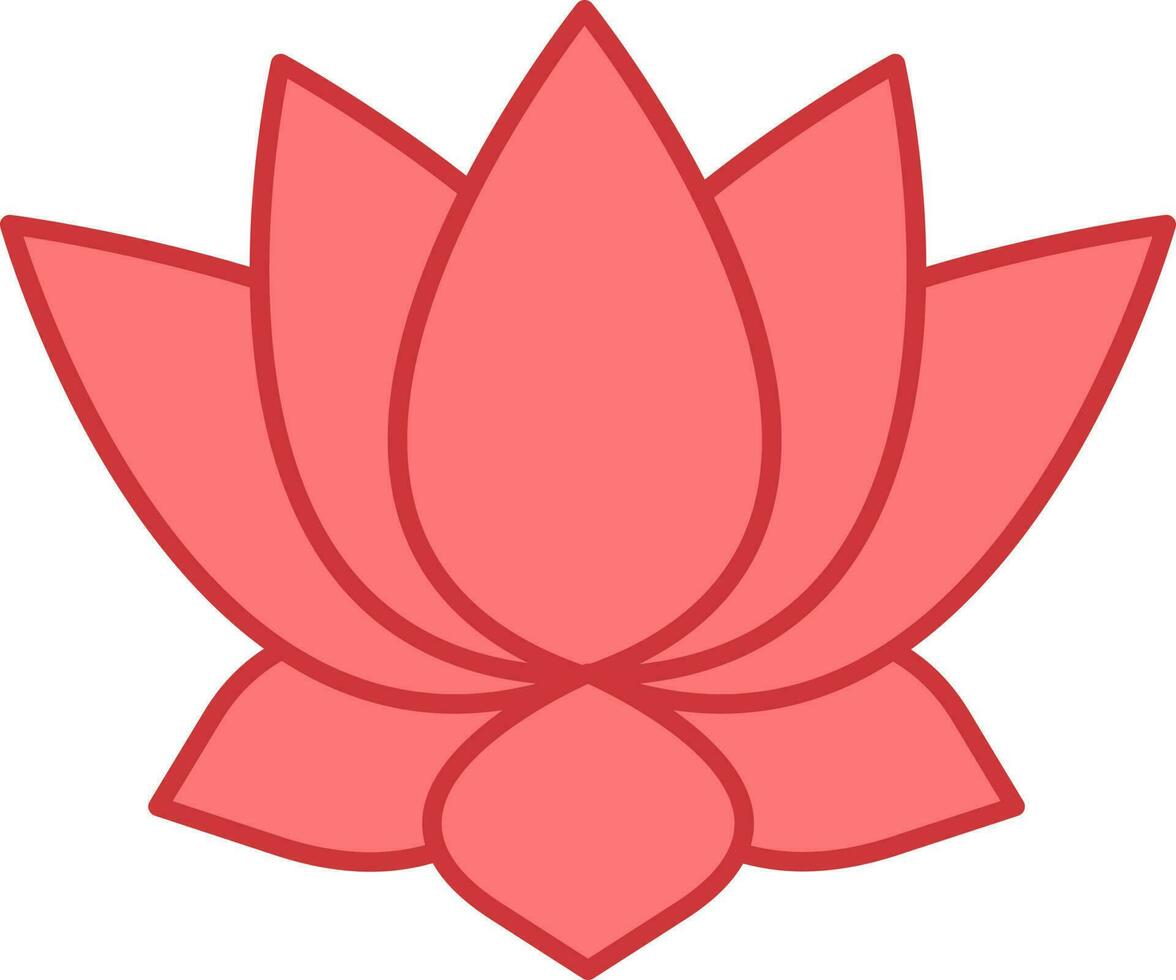 geïsoleerd rood lotus bloem icoon in vlak stijl. vector