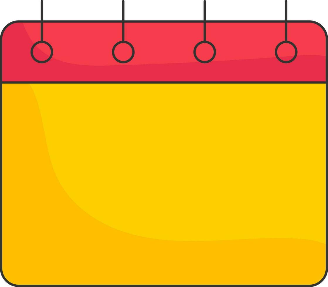 blanco kalender icoon in rood en geel kleur. vector
