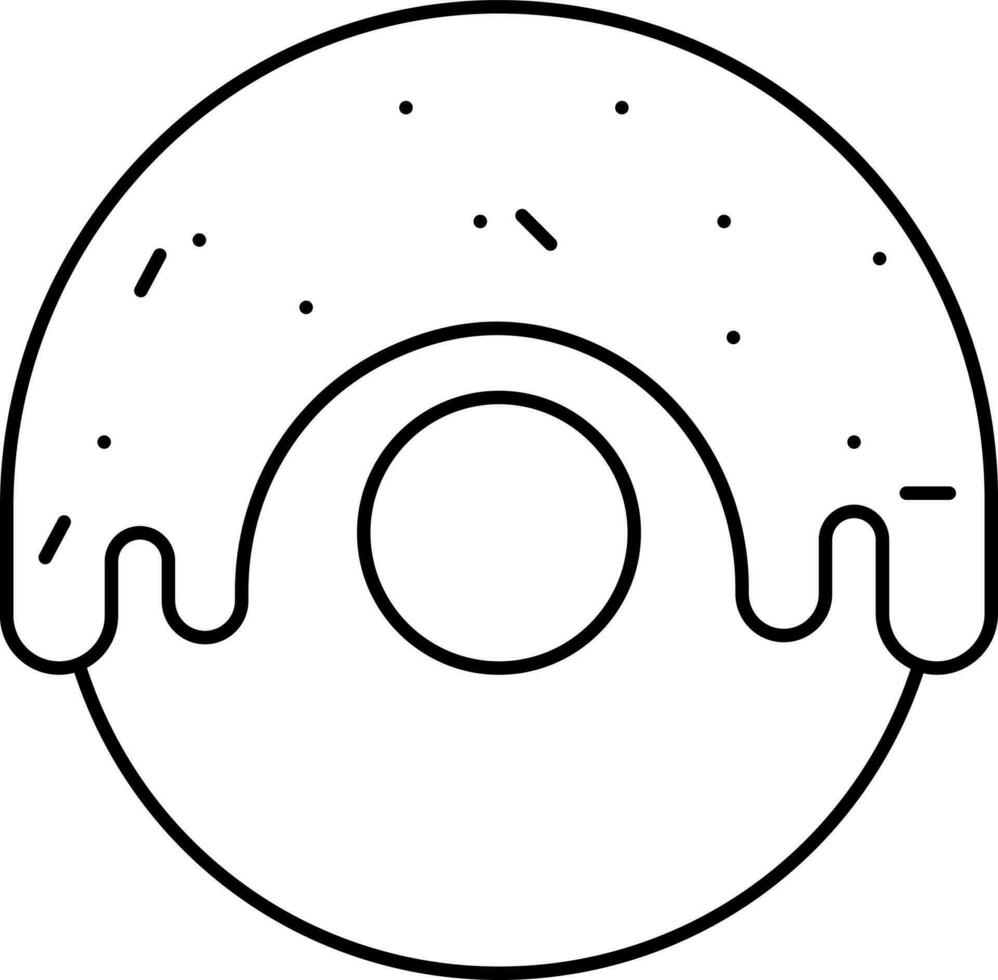geïsoleerd donuts icoon in zwart schets. vector