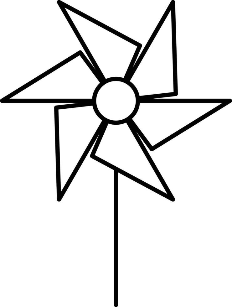 geïsoleerd pinwheel zwart lineair icoon. vector