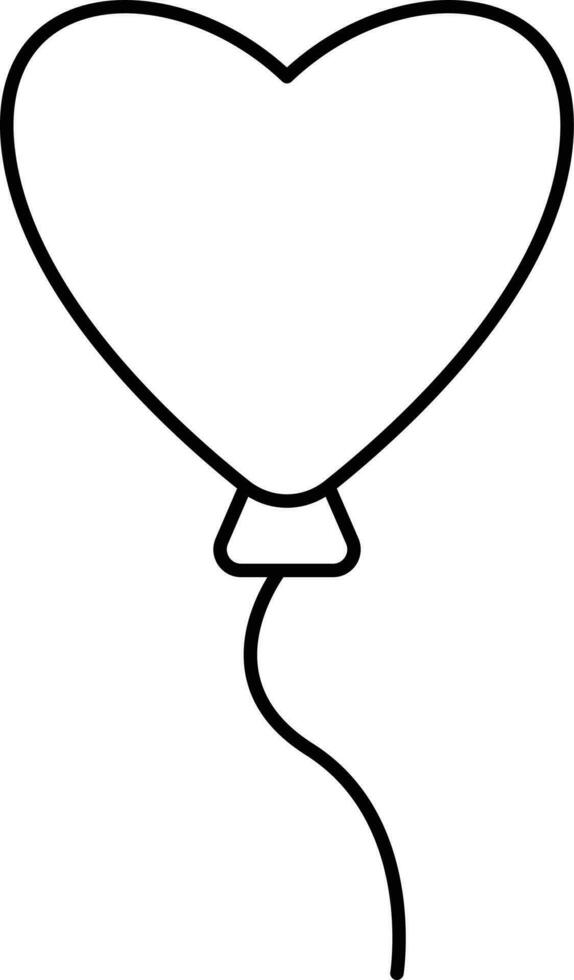 vlieg hart ballon icoon in lineair stijl. vector