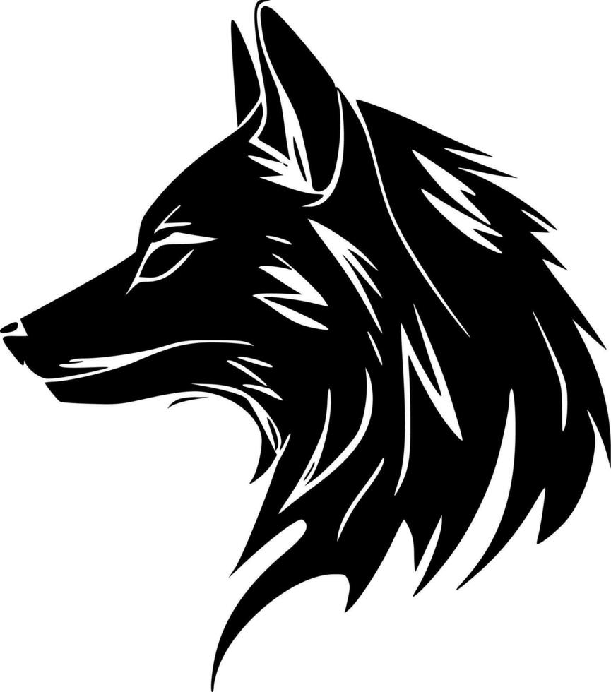 wolf, zwart en wit vector illustratie