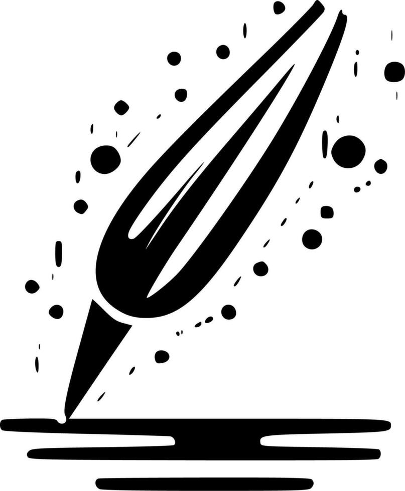 handgeschreven - zwart en wit geïsoleerd icoon - vector illustratie