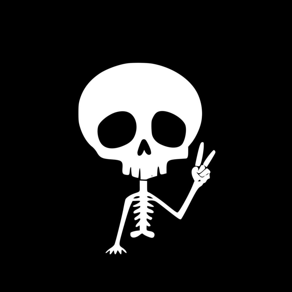 skelet vrede teken - minimalistische en vlak logo - vector illustratie