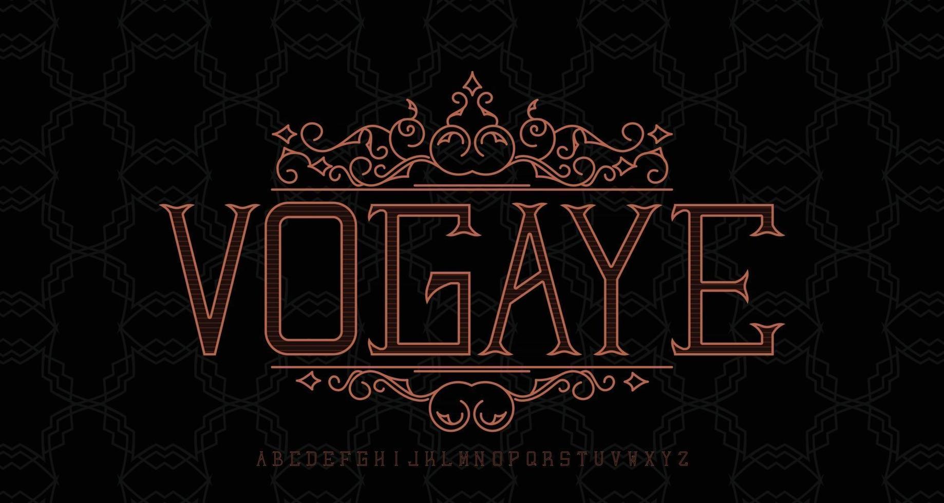 vintage moderne alfabet serif-lettertype vector