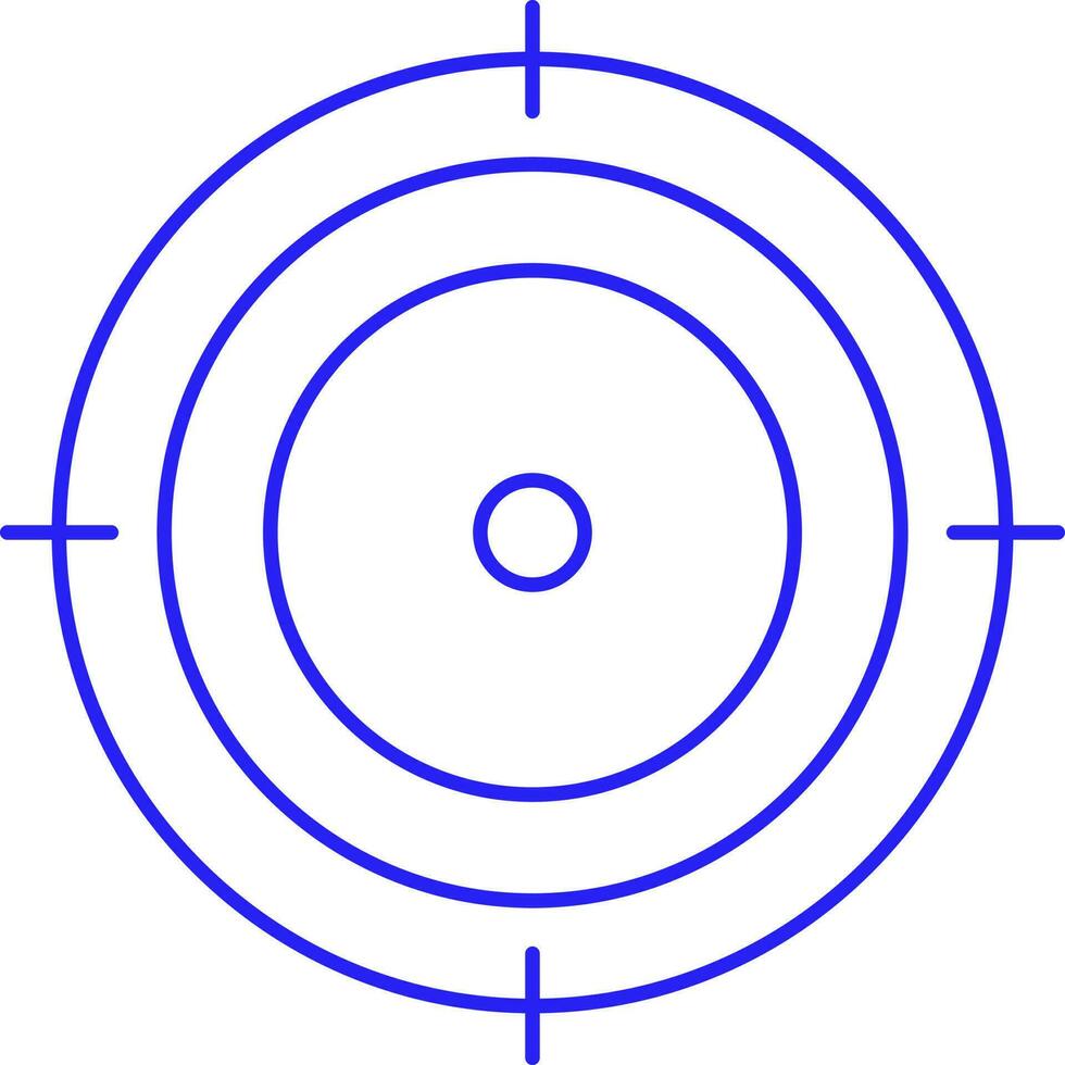 doelwit punt icoon in blauw lijn kunst. vector