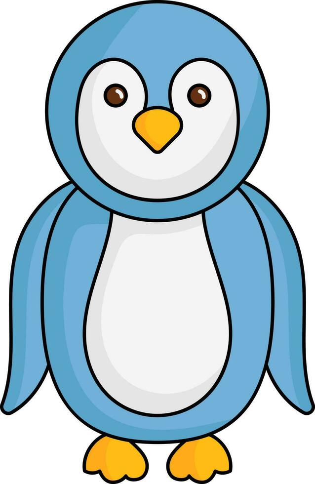 schattig pinguïn karakter icoon in blauw kleur. vector