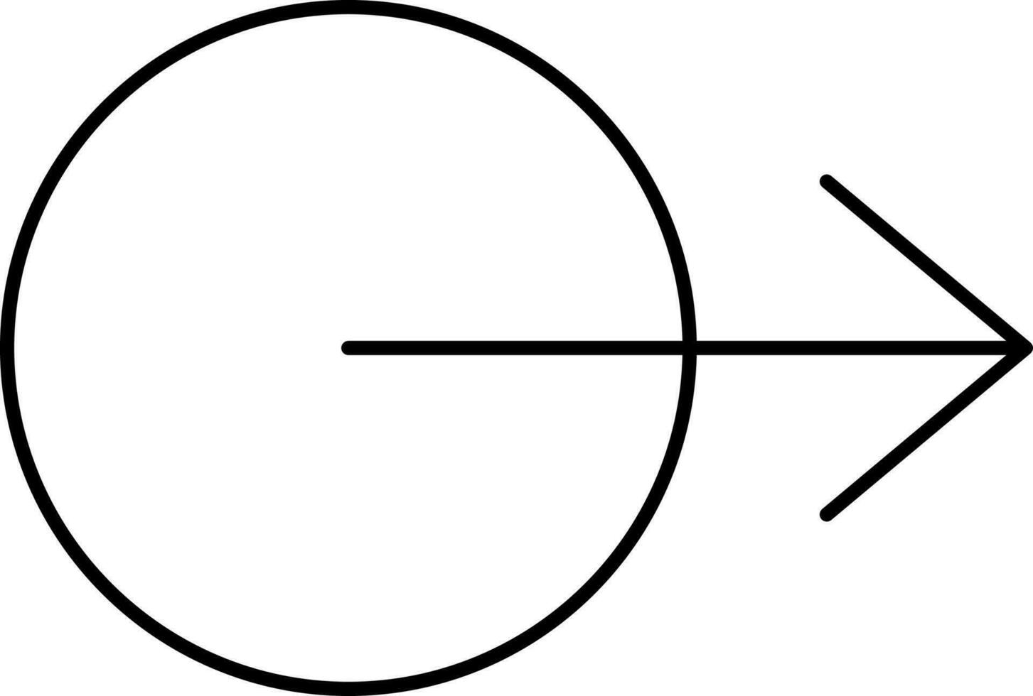 zwart beroerte cirkel met Rechtsaf pijl icoon. vector