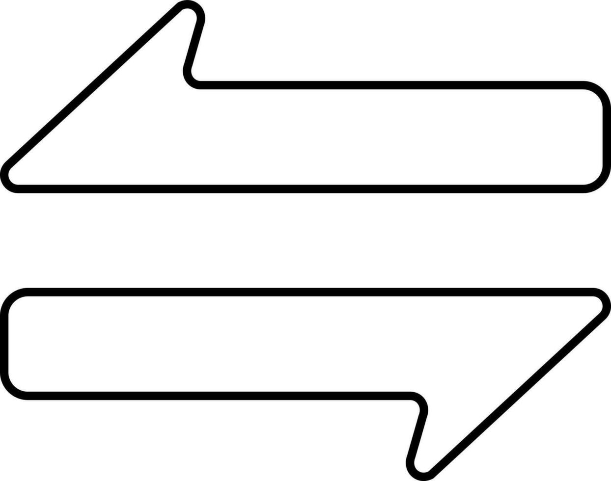 links en Rechtsaf dubbele pijl lineair icoon. vector