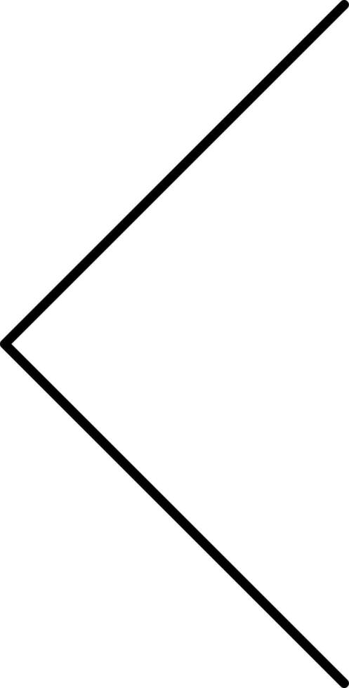 links driehoek pijl icoon in zwart dun lijn kunst. vector