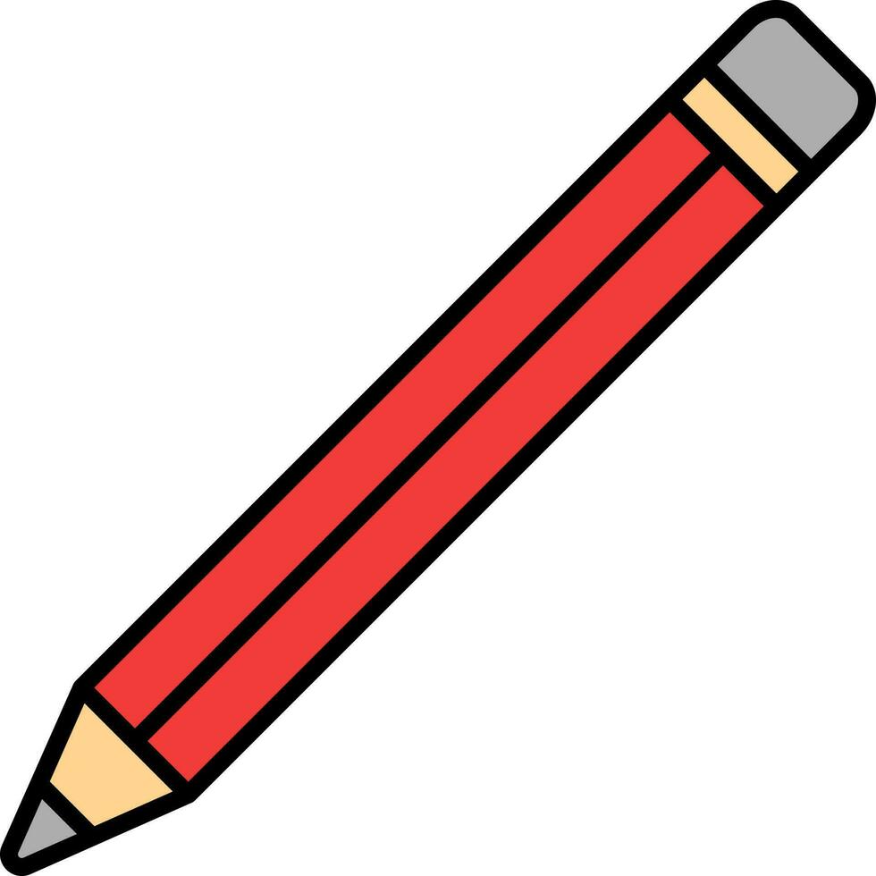 geïsoleerd potlood icoon in rood en perzik kleur. vector