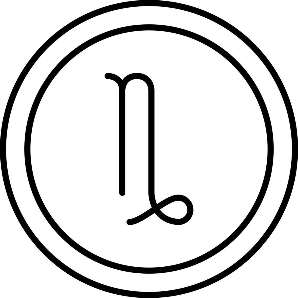 lijn kunst illustratie van Steenbok symbool ronde icoon. vector