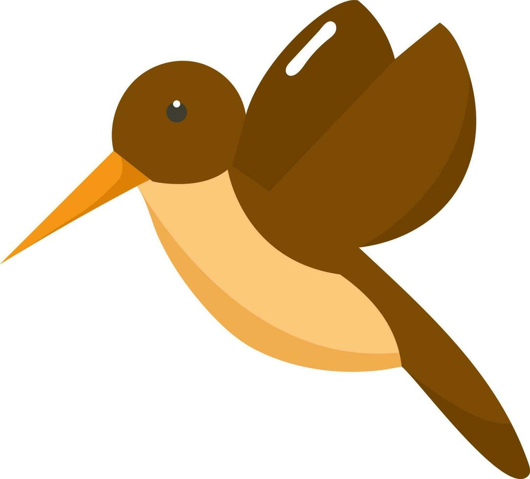 vliegend vogel tekenfilm icoon in bruin kleur. vector