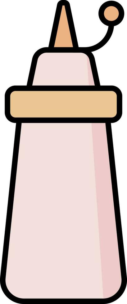 saus fles icoon in oranje en roze kleur. vector