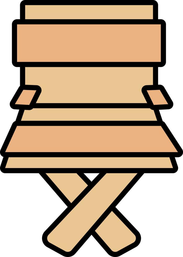 vouwen stoel icoon in bruin kleur. vector