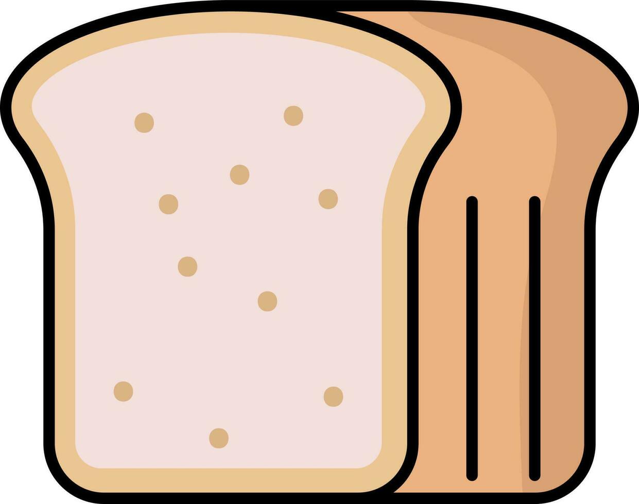 brood plakjes icoon in roze en oranje kleur. vector