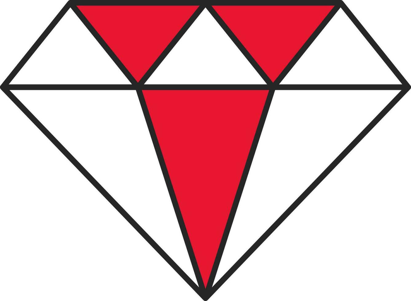 rood en wit diamant icoon of symbool. vector