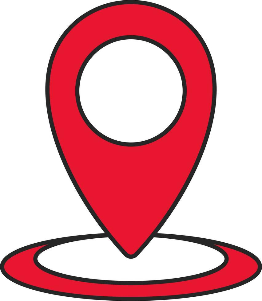 kaart plaats punt icoon of symbool in rood kleur. vector