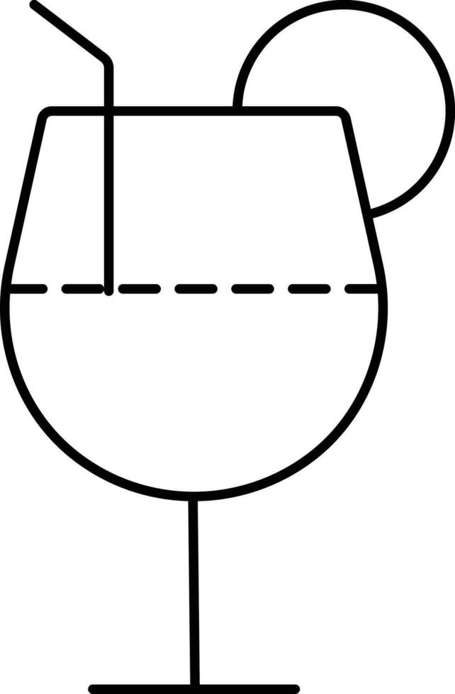 zwart lijn kunst cocktail glas icoon. vector