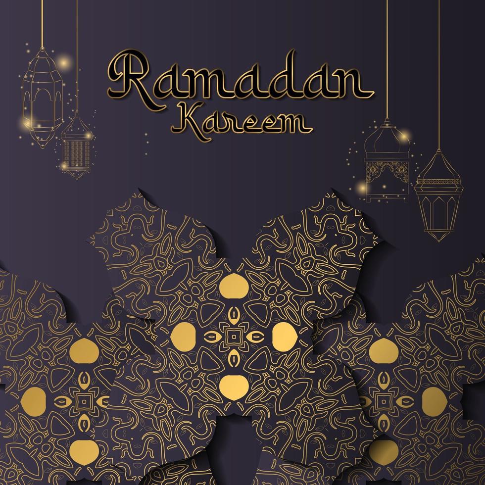 ramadan kareem achtergrond met lantaarn vector